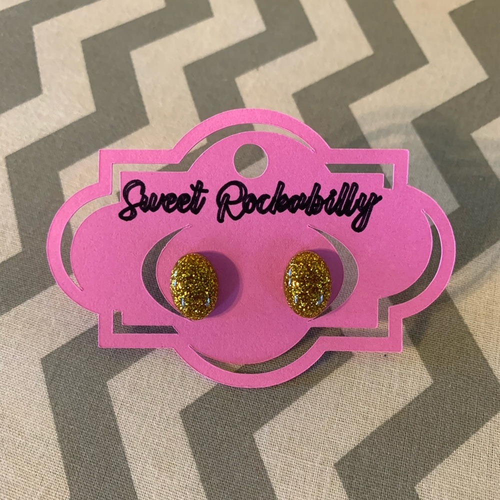 Gold Glitter Earrings
